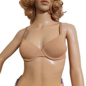 Amazon Essentials Tawney Flesh Brown Bra Padded Adjustable Strap 30DD Brazier